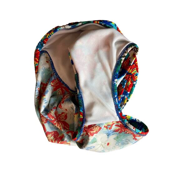 Women's Size Medium Bikini Bottom High Rise Tropical Floral Aloha Hawaii Ruched - Picture 8 of 8